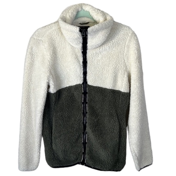 Lucky Brand Faux Shearling Colorblock Teddy Jacket Size S - Picture 4 of 11